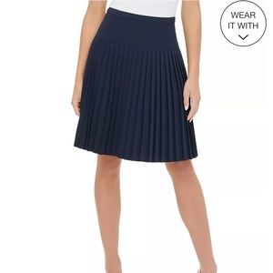 Tommy Hilfiger Navy Pleated Skirt